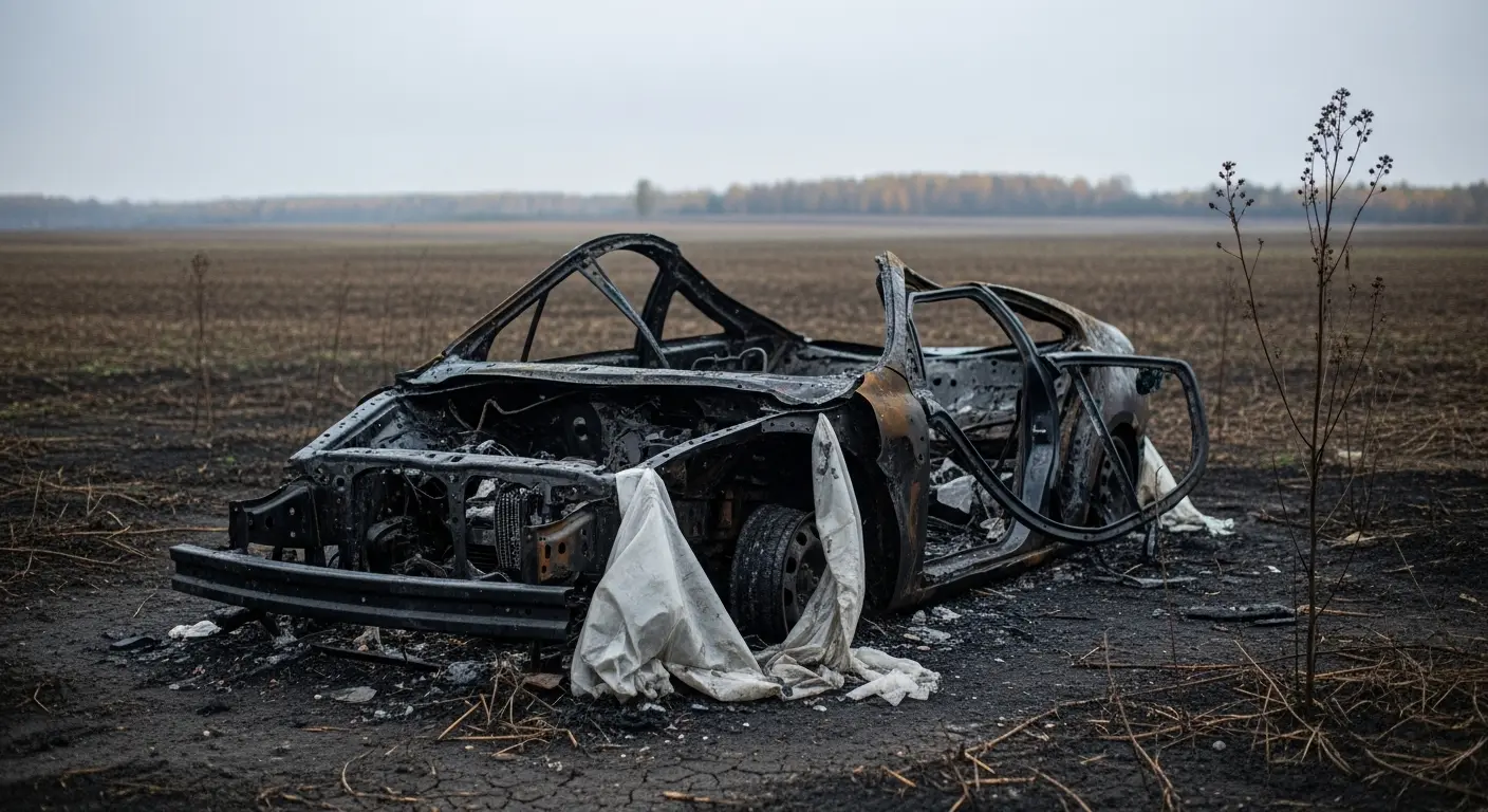 Las llamas devoran un vehículo en la carretera CL-116 a la altura de Morón de Almazán